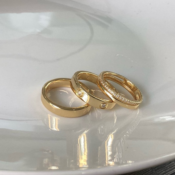 🌸Set of 3 Ring set..14k Overlay - Picture 1 of 3